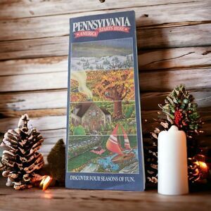 ‎1989 Pennsylvania Map Area Road United States Foldable Travel Ephemera Vintage.